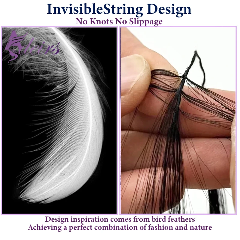 Фото ADEIRS Double-line Feather Новые наращивание волос Натуральные настоящие человеческие волосы Микрокольца Наращивание волос Коричневый Блондин Прямые №4