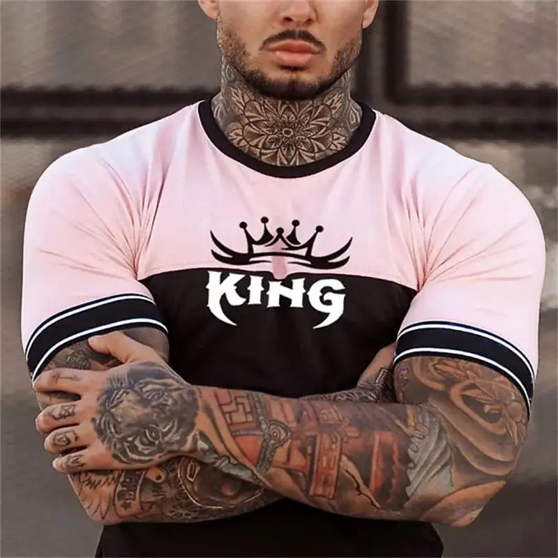

Summer T-Shirt Men's 3D King Printed Tops Fashion Unisex Tee Short Sleeve O-Neck Oversized T Shirt New Casual Holiday Shirt Male