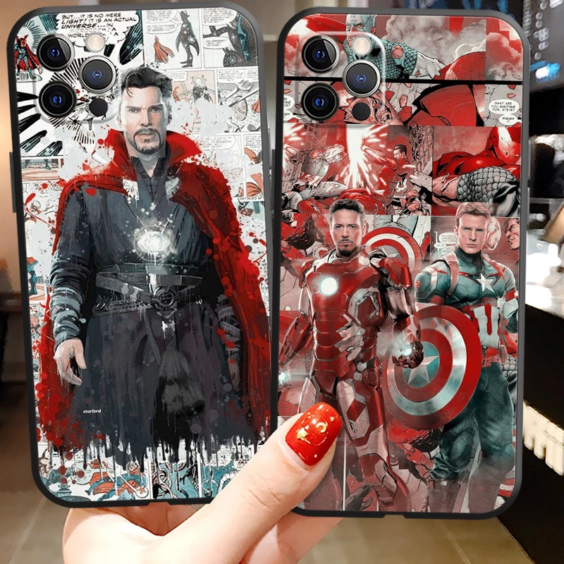 

Marvel Iron Man Phone Cases For iPhone 11 12 Pro MAX 6S 7 8 Plus XS MAX 12 13 Mini X XR SE 2020 Soft TPU Funda Back Cover
