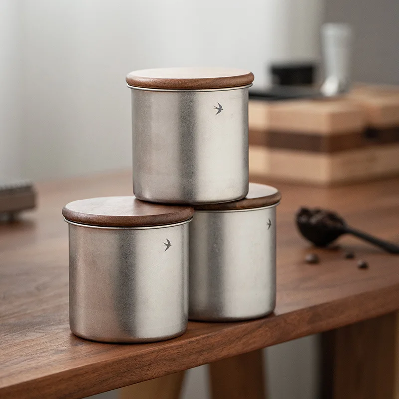 

Stainless Steel Coffee Bean Storage Jar Grain Jar Round Sealed Jar Home Food Storage Box Outdoor Storage Jar Food Container
