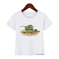 t shirt for boys tractor crane forklift sprinkler excavator racing car print childrens clothing tshirt summer short sleeved top