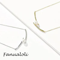fanualoli 2022new product spinning pearl metal pendant gold sliver diamonds necklace for women korean fashion jewelry for women