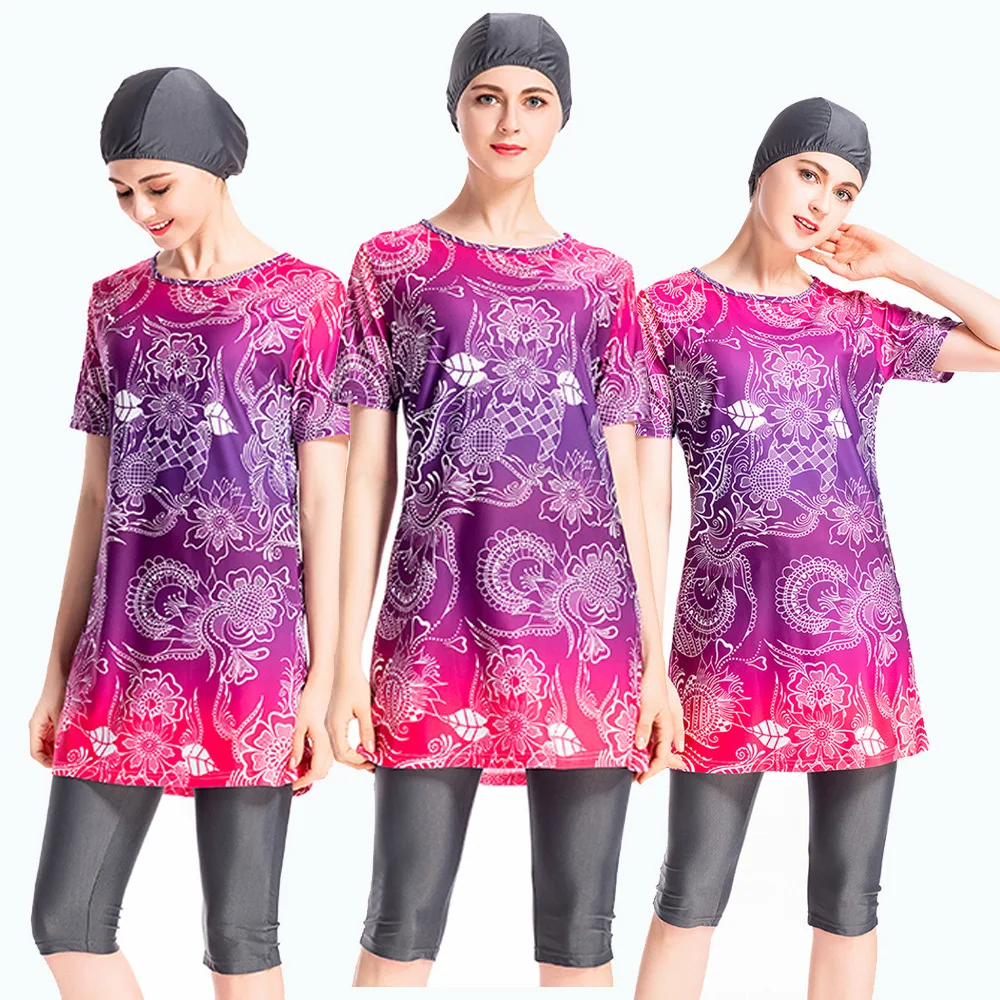 Женский Мусульманский купальник Burkini скромный с длинным рукавом закрытый хиджаб