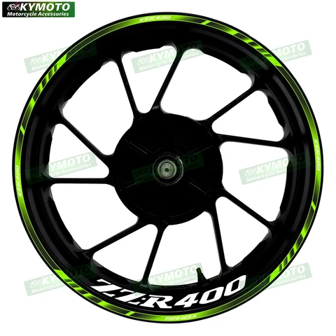 Наклейки на передние и задние колеса для мотоцикла Kawasaki ZZ-R400 ZZR400, 17 дюймов, Модифицированная Водонепроницаемая Светоотражающая наклейка #3