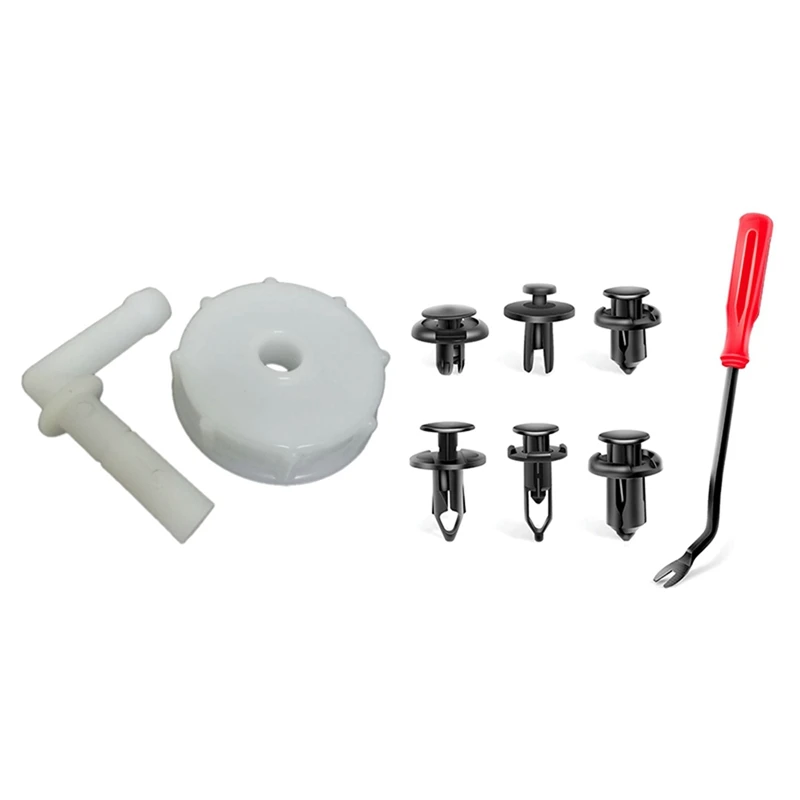 

1 шт. крышка резервуара для восстановления охлаждающей жидкости двигателя с шарниром и 120 шт. автомобильных пластиковых строительных винтов