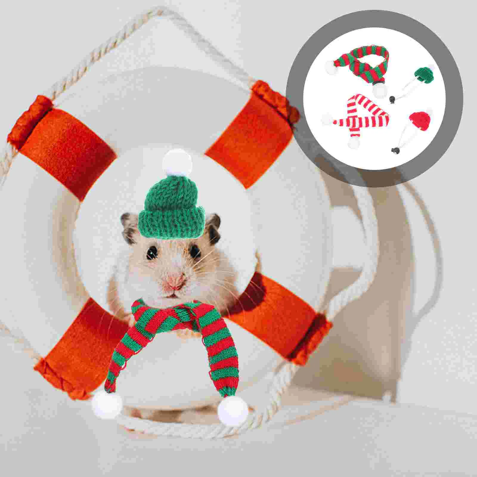 

Hat Christmas Bottlerat Hamster Hats Scarves Mini Santaguineadog Bowtie Small Scarfcap Cover Pet Costume Red Felt Festival Candy