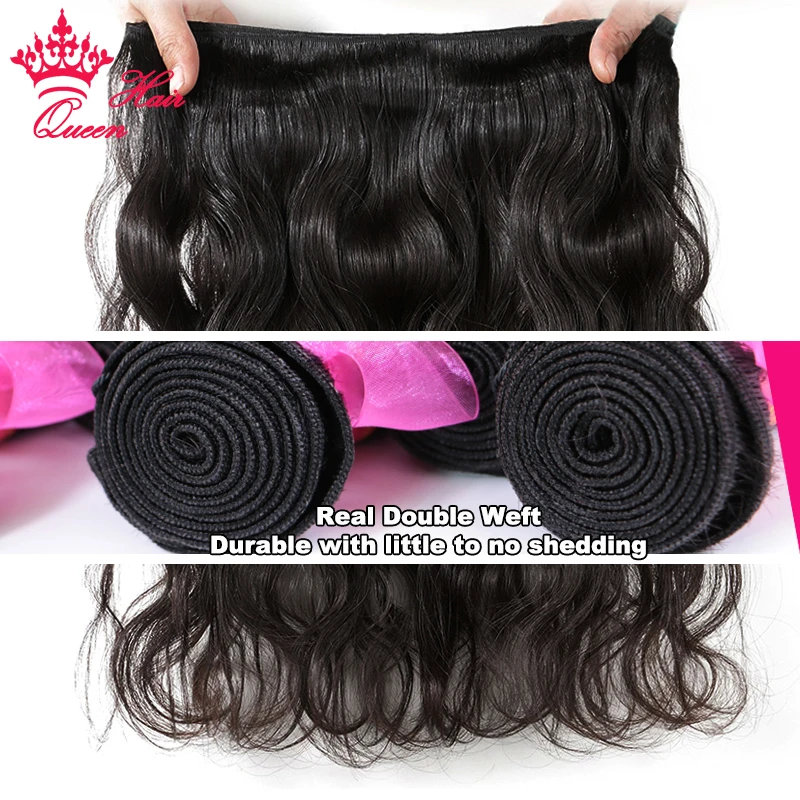 Фото Queen Hair Products Brazilian Raw Hair Weave Bundles Body Wave Hair Weft 1 3 4PCS Bundles Deal 100% Human Hair Extensions Virgin №3