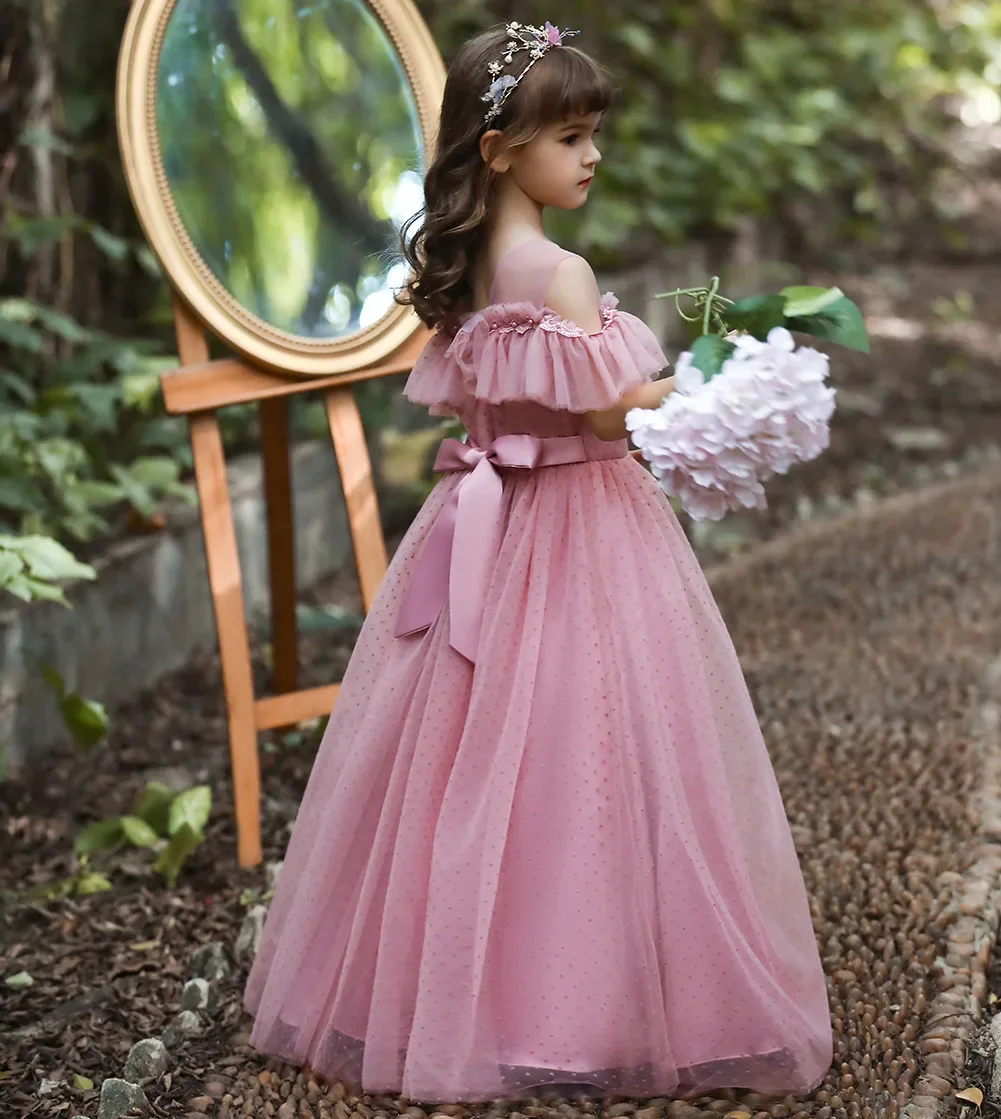 Кружевное Тюлевое платье без рукавов для девочек-подростков элегантное