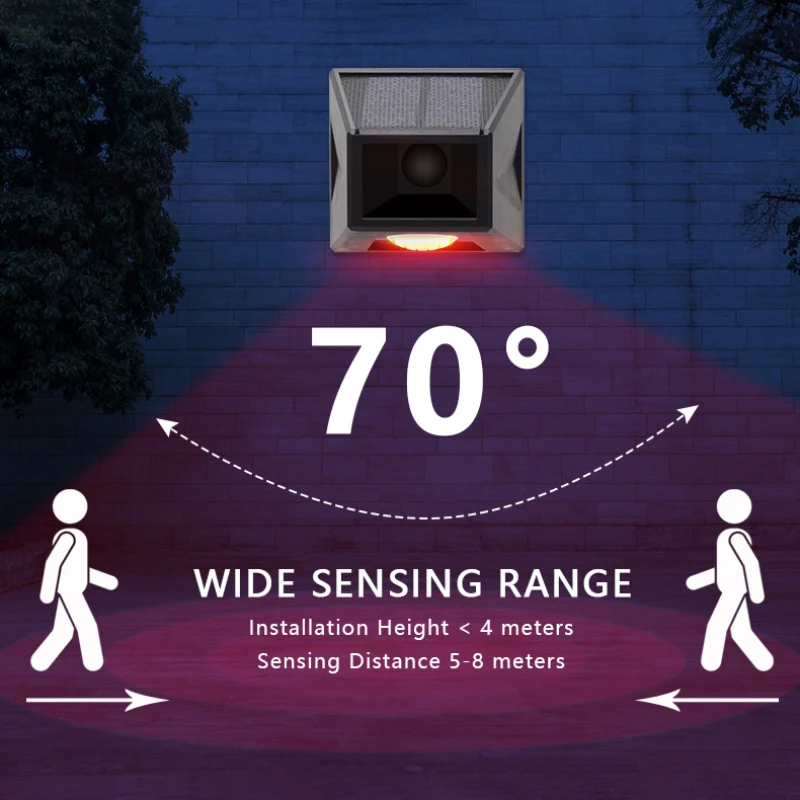 

Solar Animal Repellent Alarm Light Motion Sensor Remote Control Warning Wild Boar Anti-theft Flashing Alarm Outdoor Repellent