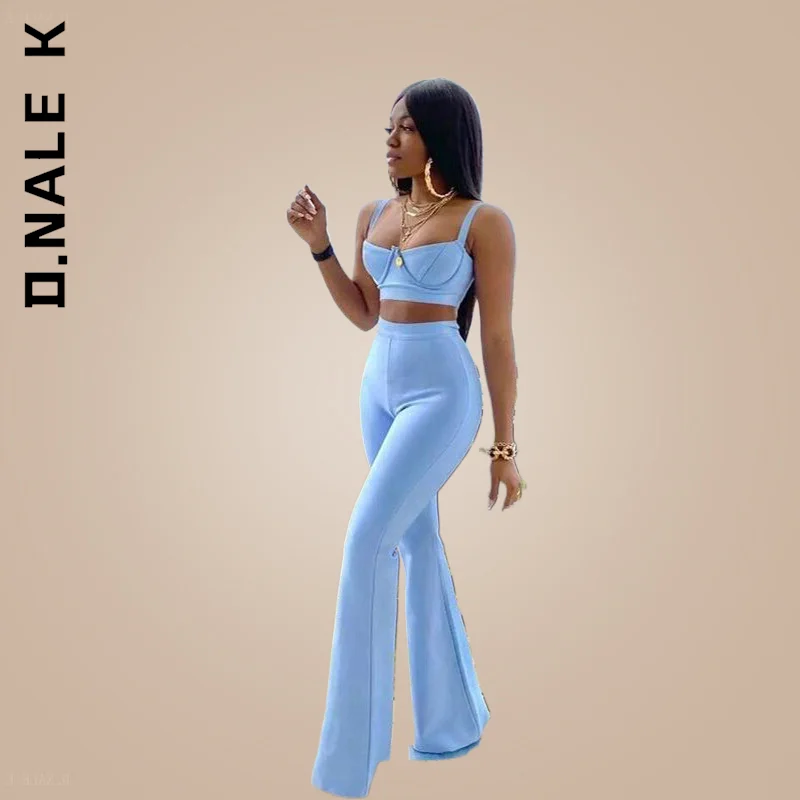 

D.Nale K New Women Set Chic Women's Pants Sexy Long Pants Sets Lady Two Piece Set Elegant Simple Female Sweatsuits Women