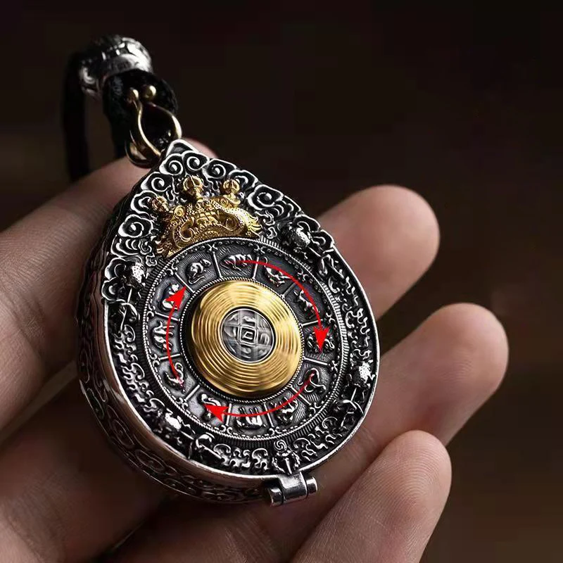 Новинка фирменный кулон Jiugong Bagua Gawu Box со встроенным циннабаром мужское ожерелье