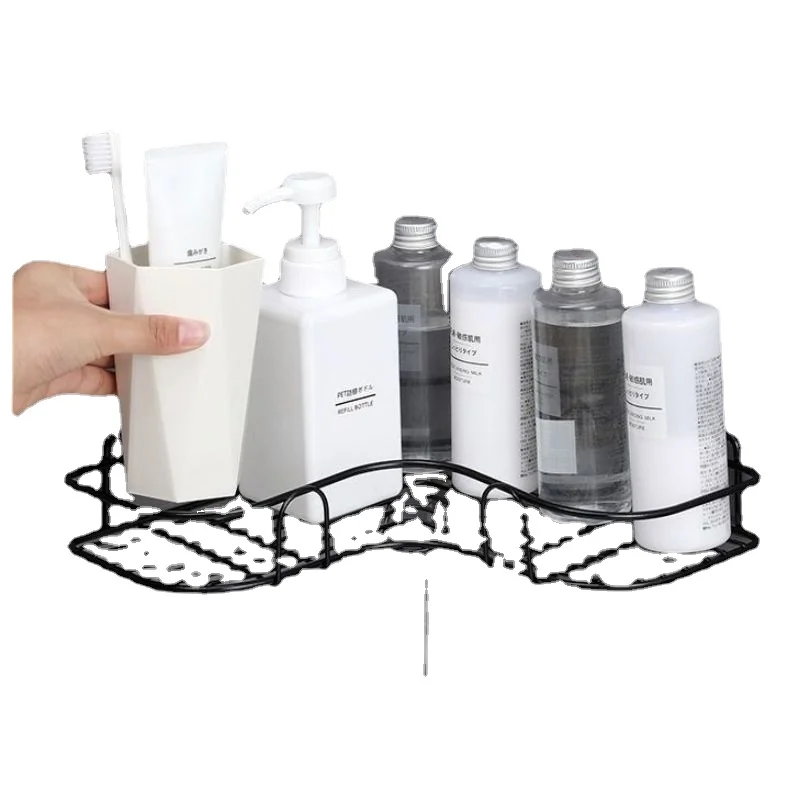 

Punch-Free Corner Shelf Bathroom Storage Kitchen Supplies Shower Storage Rack Iron Storage Rack Bathroom Accessories
