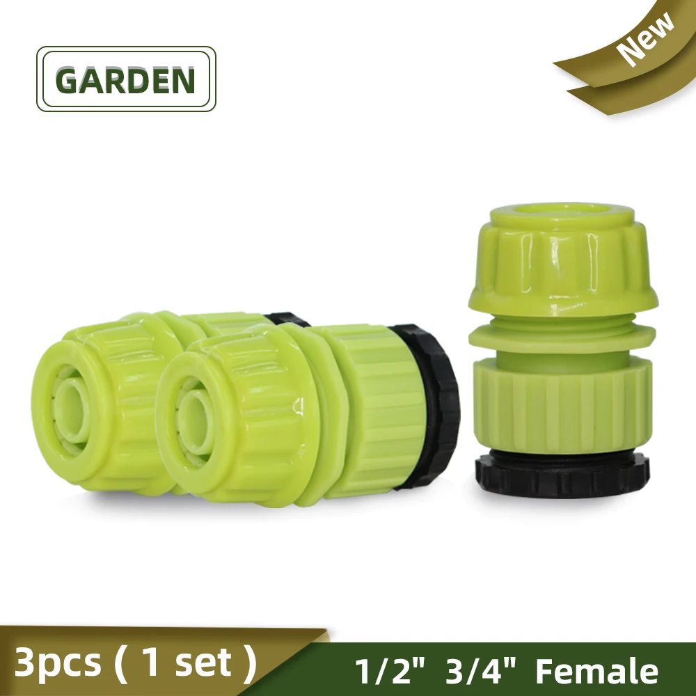 

Garden Faucet Hose Quick Connector 1/2" 3/4" Female Irrigation Fitting Indoor and Outdoor Greenhouse Watering System Adapter