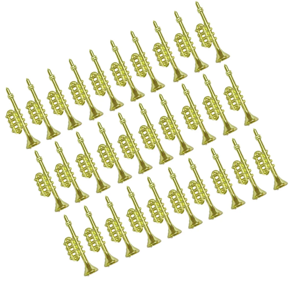 

60Pcs Horn Ornaments Practical Creative Christmas Tree Decoration Electroplating Horn Pedndant for Decoration Tree Christmas