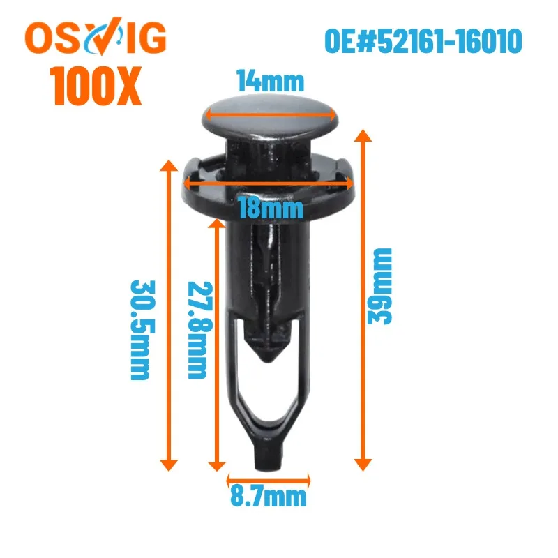 

100 шт. OE # 5216102020 521610 К040 5216116010 Зажимы фиксатора бампера для Toyota Lexus Scion Nylon