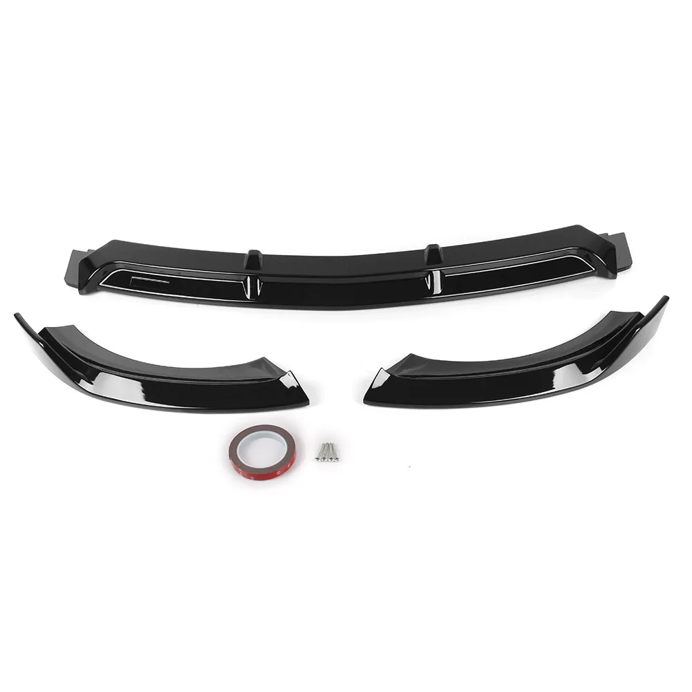 Глянцевый черный автомобильный передний бампер спойлер для подбородка отделка в