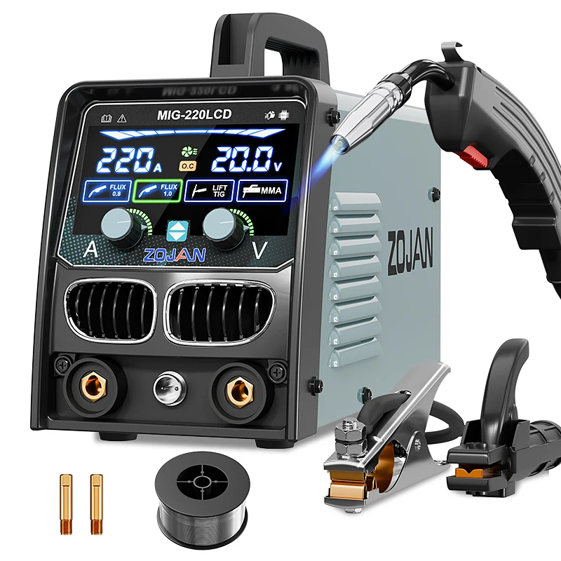 ZOJAN MIG сварочный аппарат полуавтоматическая сварочная машина 3 в 1 MMA подъем TIG
