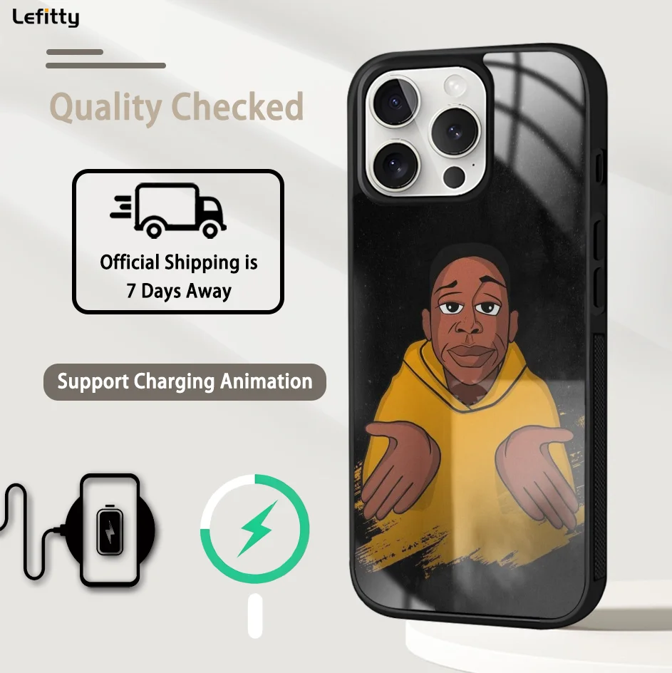 Популярный чехол для телефона k-Khaby L-Lame lebrity iPhone 16 15 14 13 12 11 Pro Max Plus Mini магнитный