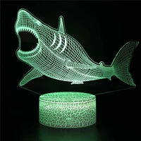 shark whale 3d lamp acrylic usb led night lights neon sign lamp christmas decorations for home bedroom birthday gifts