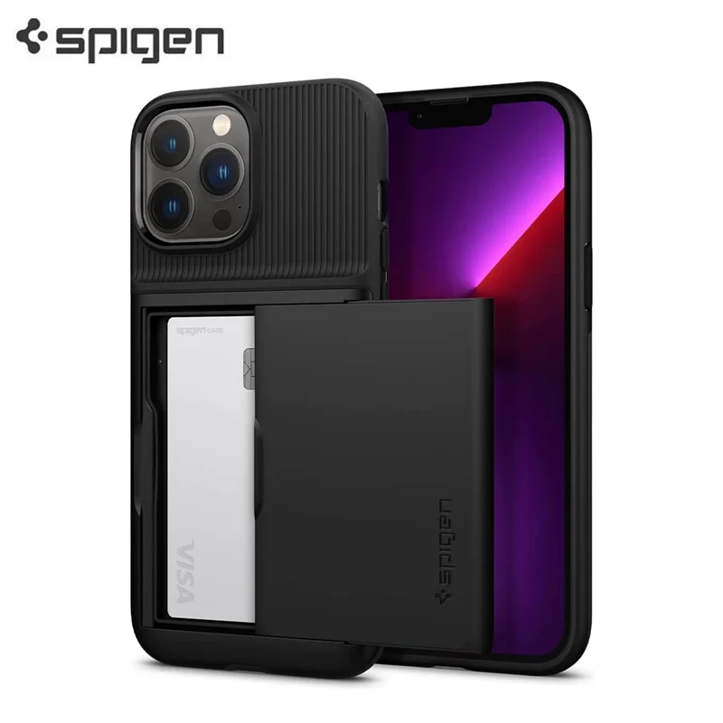 

Original Korean Spigen Slim Armor CS Card Holder Cover For Apple iPhone 13 Pro Max 13Pro Full Protective Case Back Cover