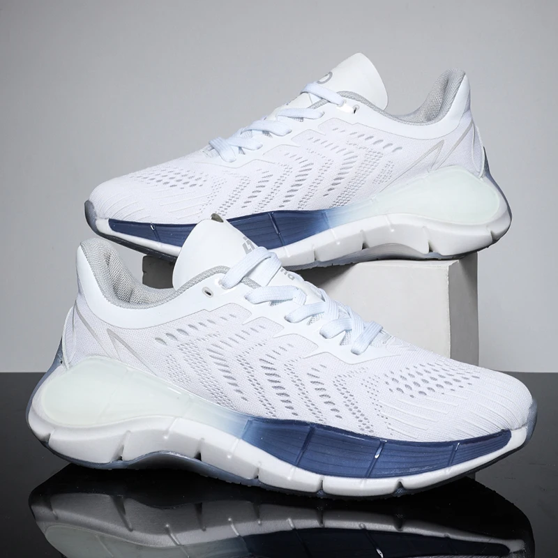 2022 Men Sneakers New Casual Shoes Fashion Running Mesh Breathable Sports Non-slip Tennis Elastic Comfortable Trend Male Shoes