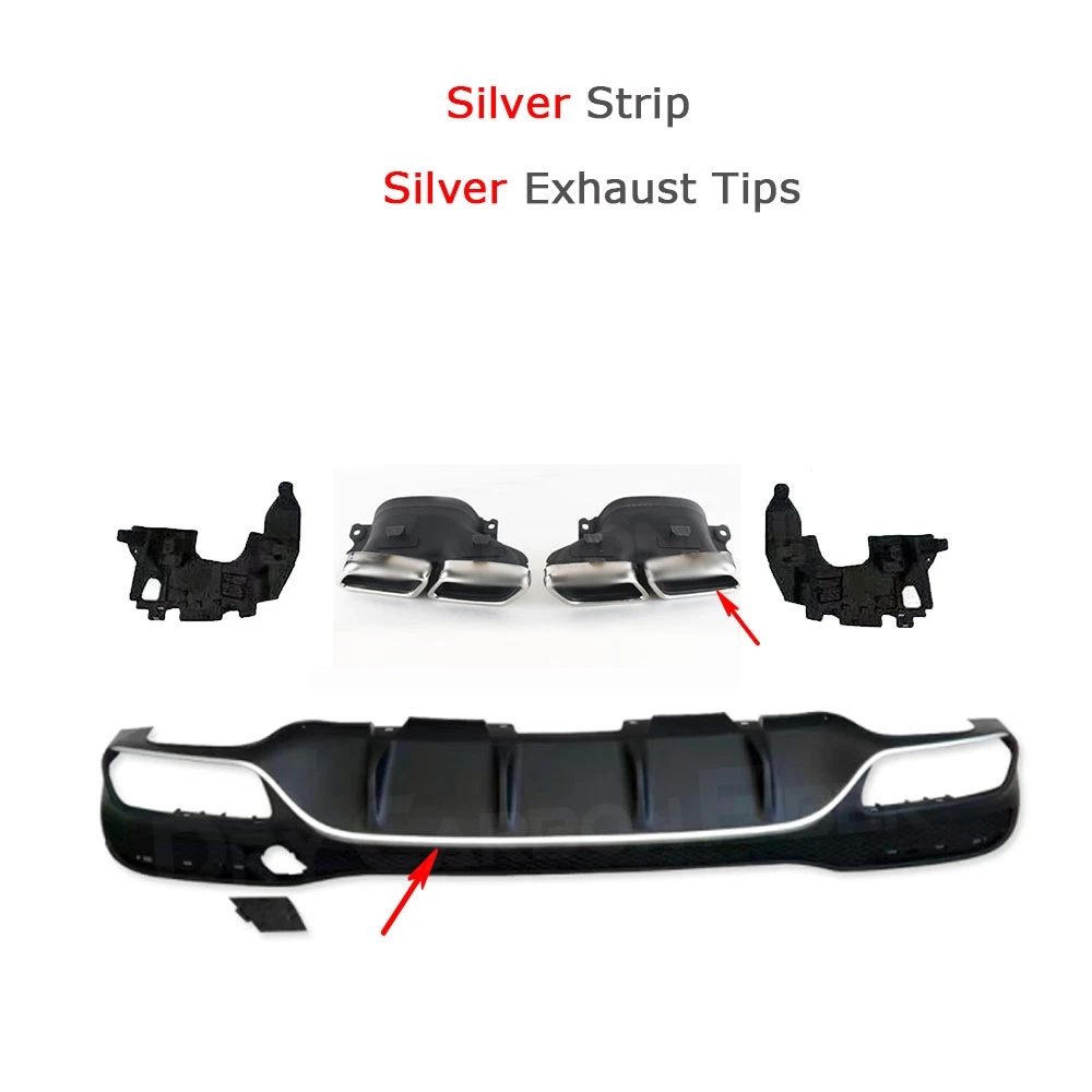 Задний диффузор с насадками для выхлопных газов ПП задний бампер Hugger Mercedes Benz GLE GLS