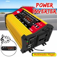 4000w car power converter inverter peak mp3 multimedia player with voltage display 2 4a 2 port usb ac outlets 12v to 110v220v