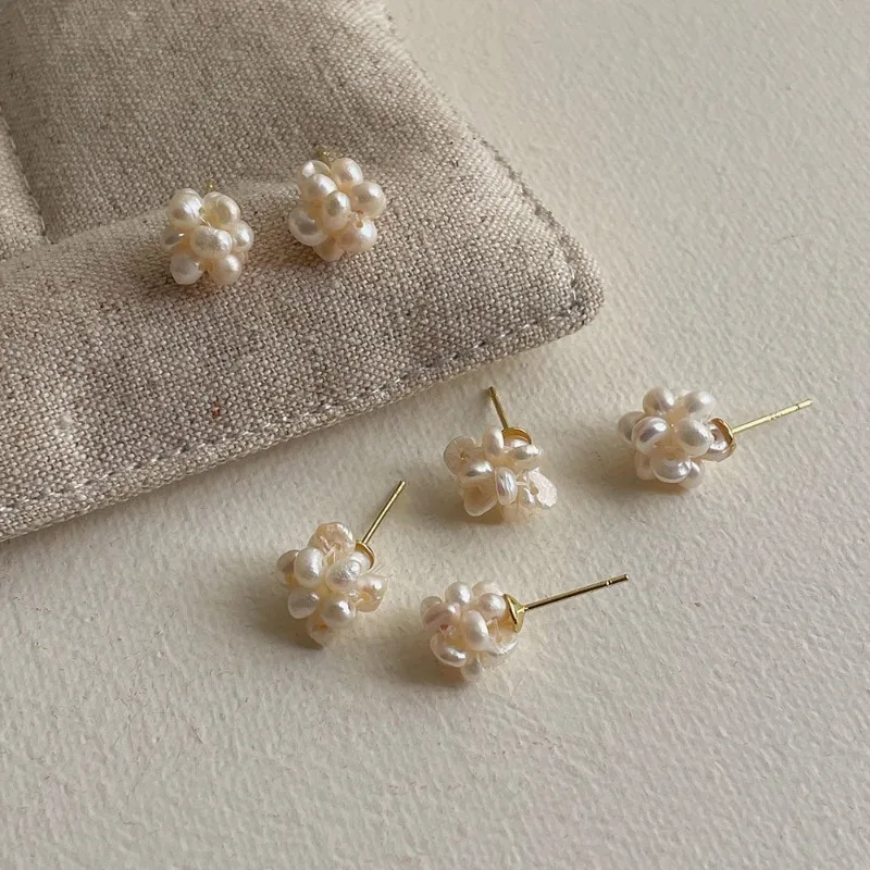 Minar темперамент белый цвет натуральный пресноводный жемчуг коса цветок шарик