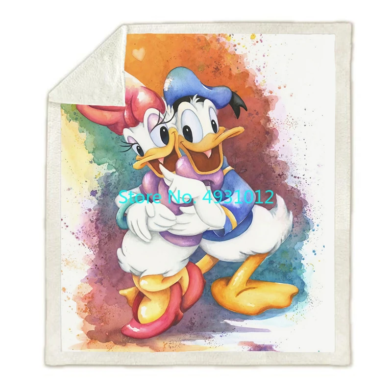 Двухслойное Фланелевое 3d одеяло 70x100 см из мультфильма Дональд Дак