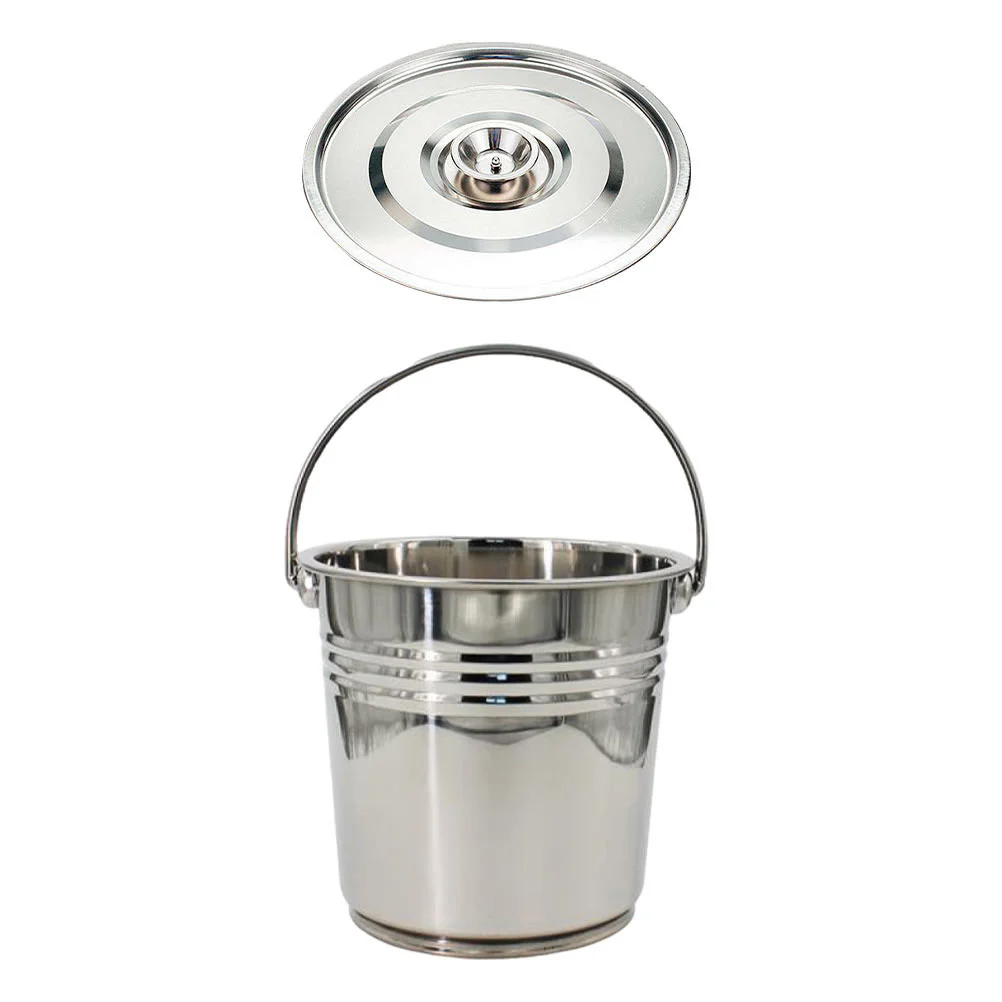 

Stainless Steel Waste Pail Portable Trash Can Mini Accessories Multi-function Bucket