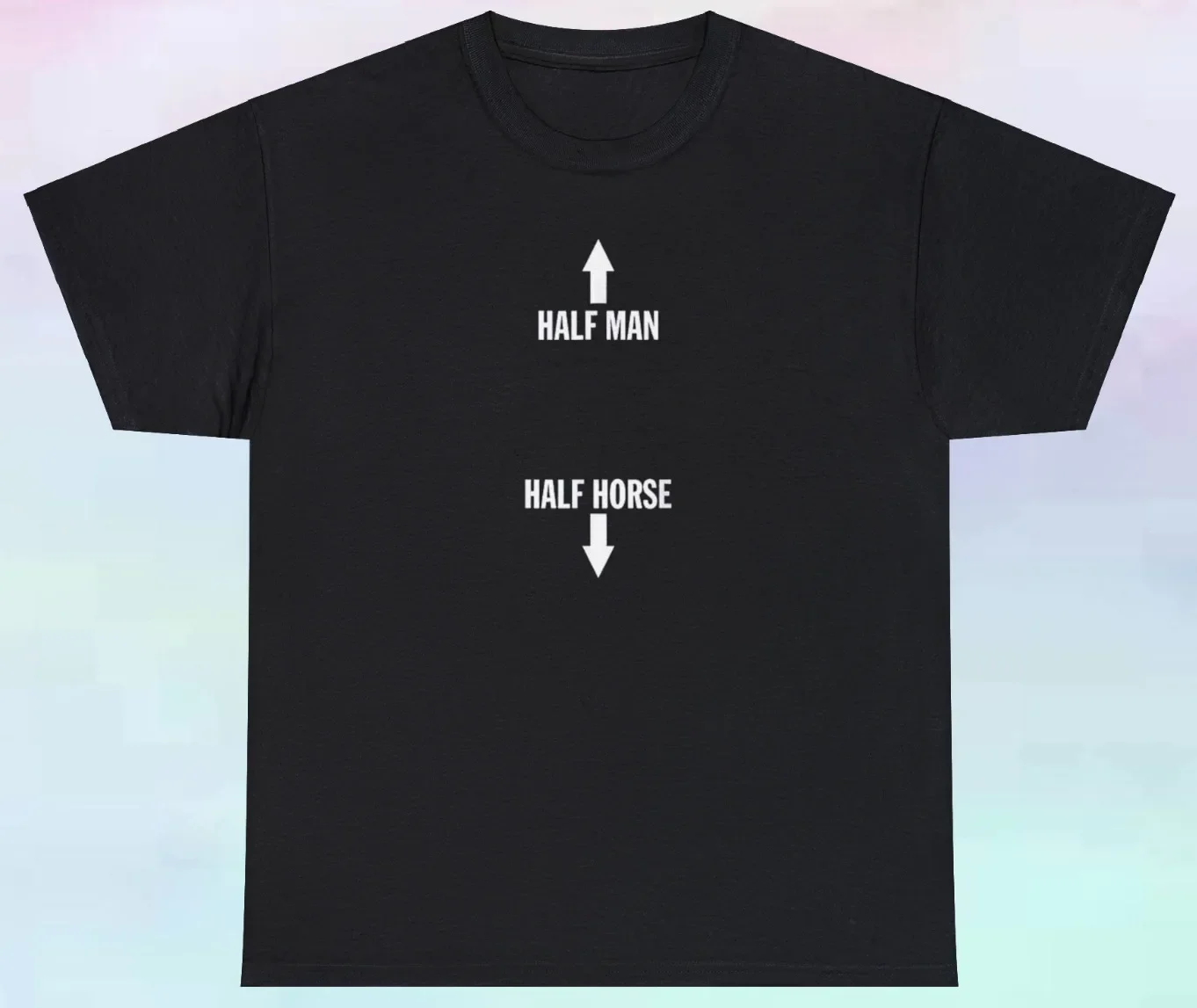 Мужская половинная рубашка с рисунком лошади