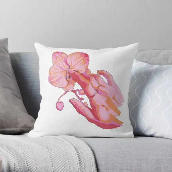 

Orchid Touch Printing Throw Pillow Cover Case Bed Cushion Bedroom Home Fashion Decor Hotel Throw Decorative Pillows not include