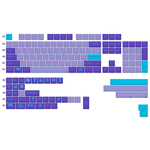 KBDiy Yettei Колпачки для клавиш PBT 143 шт