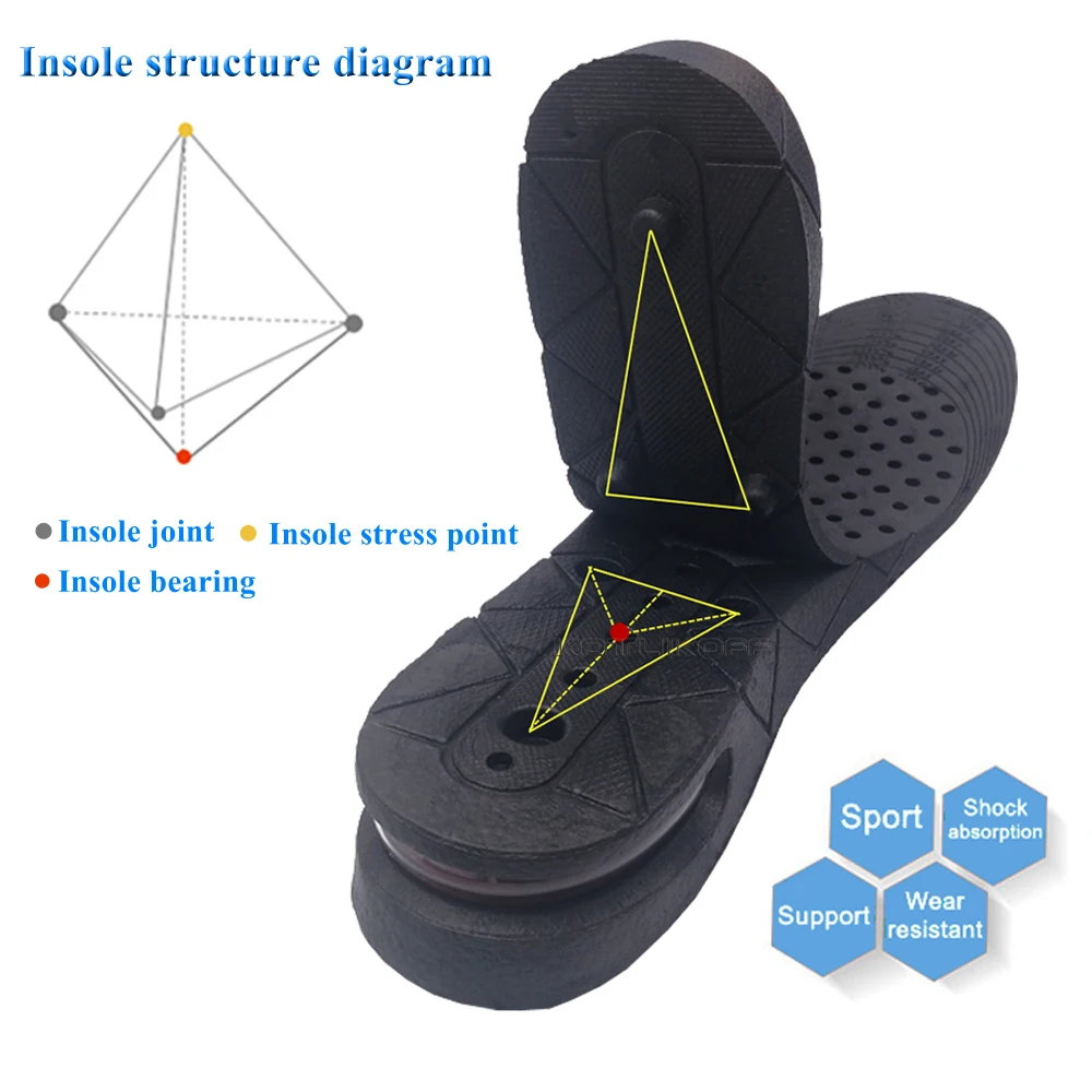 Invisible Height Increase Insole For Feet 3/5/7/9cm Height Lift Adjustable Cut Shoe Heel Insert Taller Height Insole For Shoes