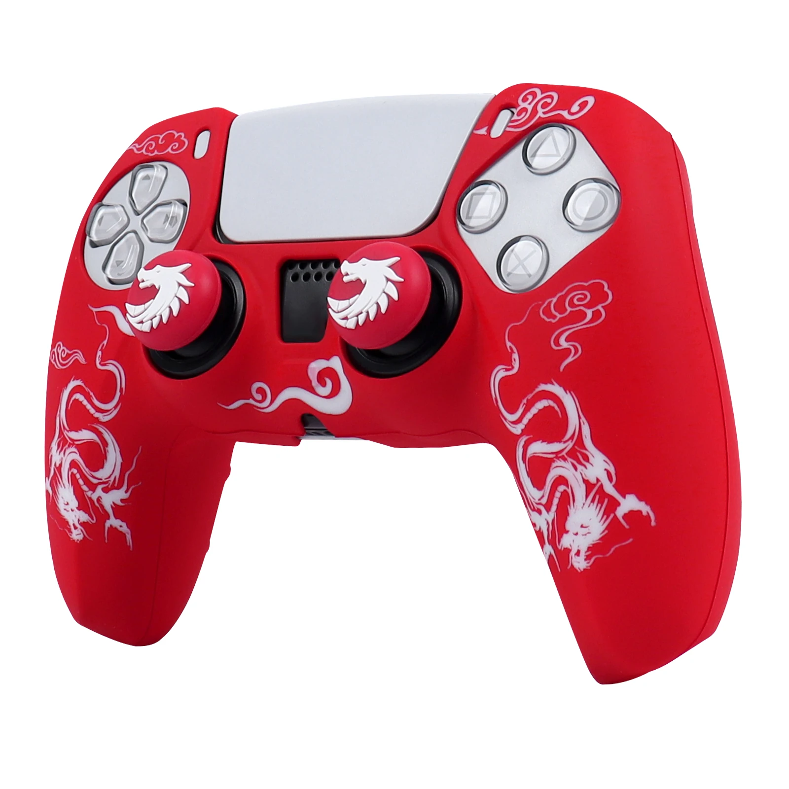 Фото Rzeźba laserowa Miękka silikonowa osłona na kontroler PS5 Skórka Etui na gamepad Joystick Akcesoria №4