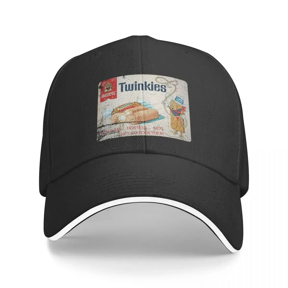 Потертая винтажная аутентичная бейсболка Twinkies с Twinkie the Kid шляпа помпоном козырек