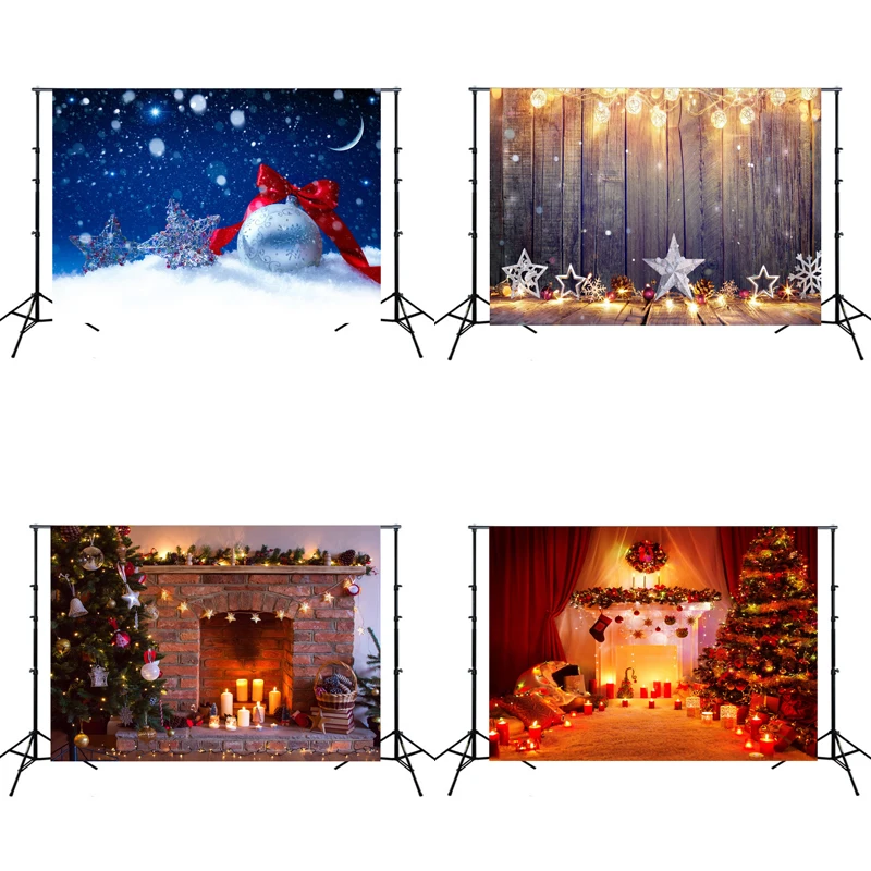 

SZFOSITE Christmas Decoration Fireplace Backdrop Background Xmas Children Party Decoration Photo Backdrops Photography Props