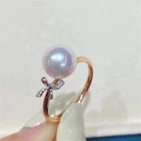 wholesale silver beaded ring setting blank jewelry parts adjustable size diy making accessories no pearl