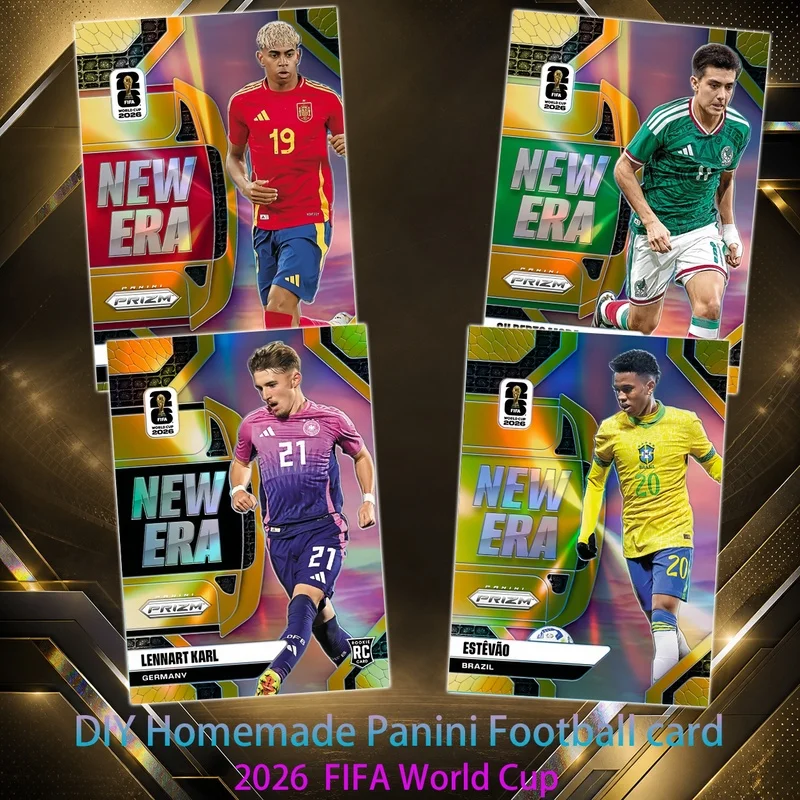 Фото DIY ПАНИНИ Самодельная коллекция футбольных карточек FIFA World Cup, серия New Era, настольная игра: Харланд, Роналду, Ямаль, Мбаппе, Неймар, Месси №1