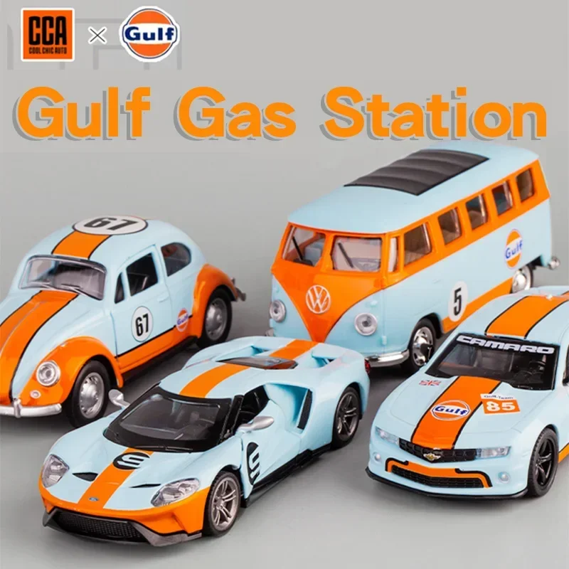 CCA Gulf Gas Station Fusca Bus Ford GT 2017 гоночная модель автомобиля Camaro металлический литой под