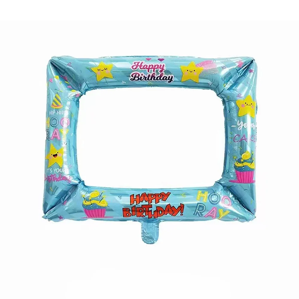 

DABUCUN Letter Number Foil Birthday Balloon Decors Birthday Party Frame Balloons Creative DIY Photo Frame Inflated Foil Ballons