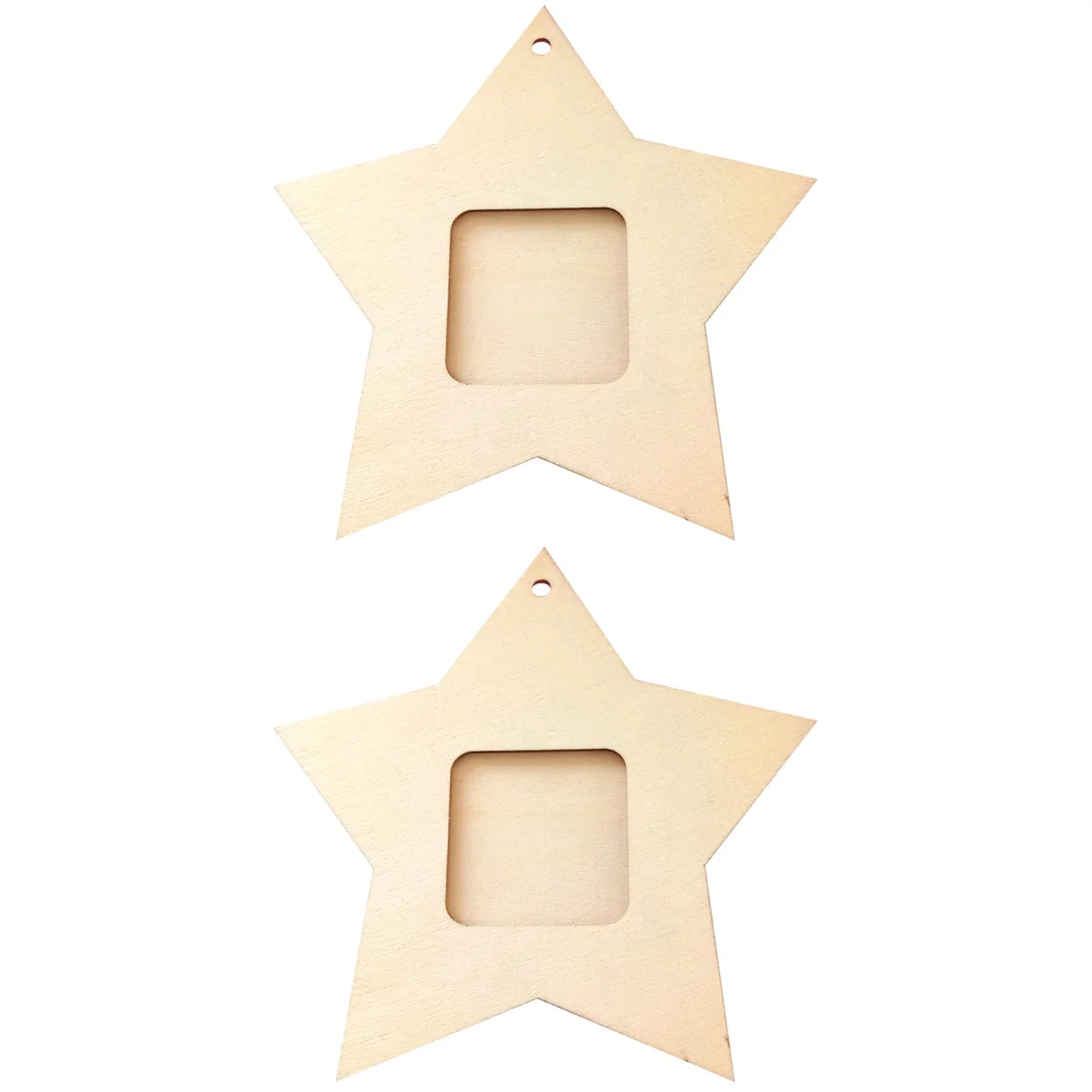 

20 Star Photo Frame Unfinished Rustic Mini DIY Crafts Home Decoration Picture Holder