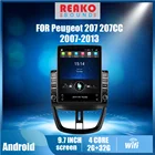 Автомобильный мультимедийный плеер, экран 9,7 дюйма, 4G, Wi-Fi, Tesla, для Peugeot 207 207CC 2007-2013, Android, Авторадио, 2 Din, GPS-навигация