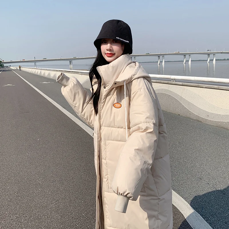 

Thickened Bread Coats Down Cotton Coat Women's Korean Version Loose Winter Coat Mid-length Cotton Jacket Woman 2022 New Parkas