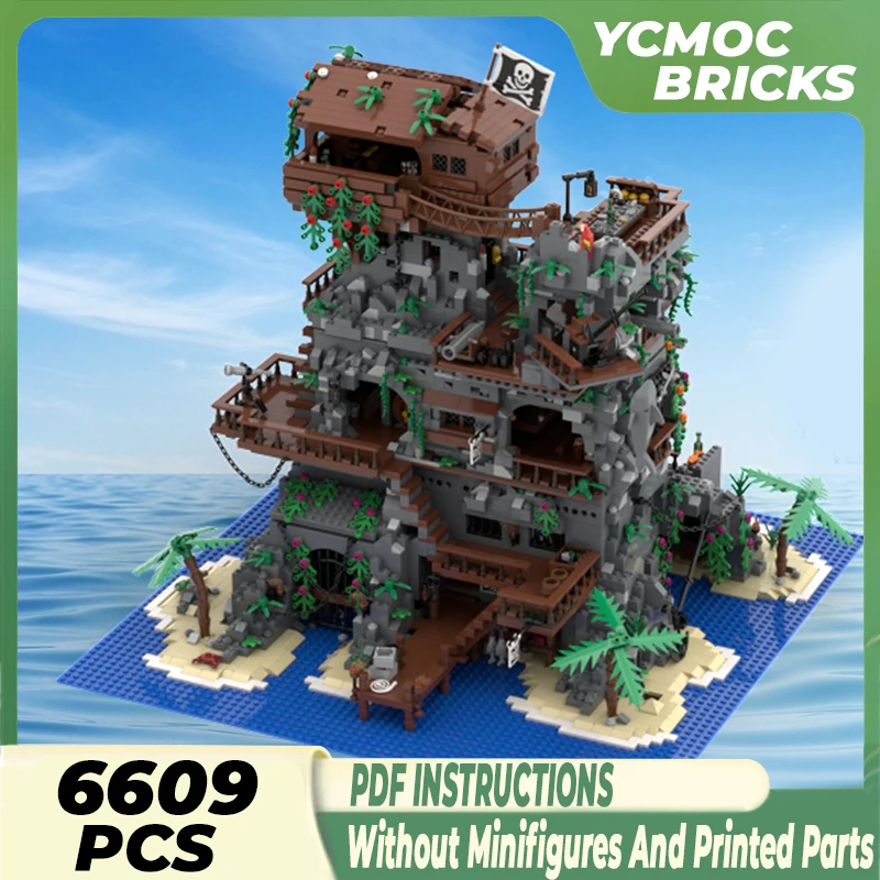 

Moc Building Blocks Street View Model Series Pirate Fortress Technical Bricks DIY Assembly Famous Toys For Childr Holiday Gifts
