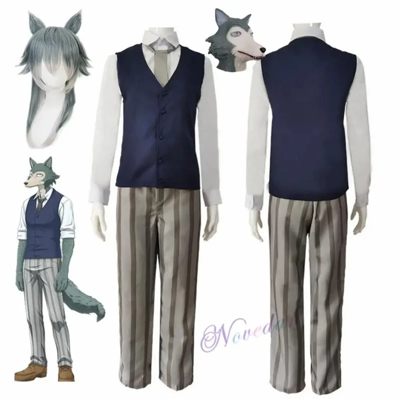 Аниме Beastars костюмы для косплея парик маска серый волк Legoshi униформа Carnivore Legosi