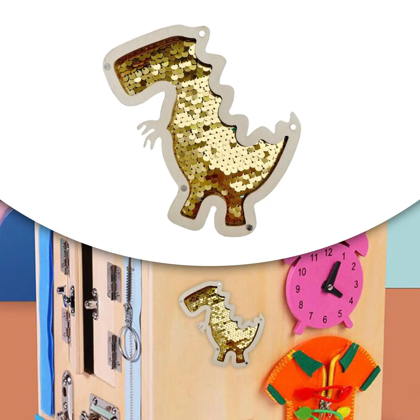 

Золотистый динозавр DIY Материал Монтессори занятая доска для детей подарки на день рождения