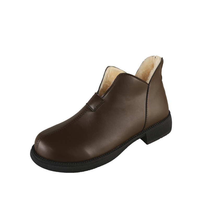 Round Toe Shoes Party Ankle Boot England Style Women's Casual Breathable Chelsea Boots 2022 New Thick Warm Boots mujer Non-slip