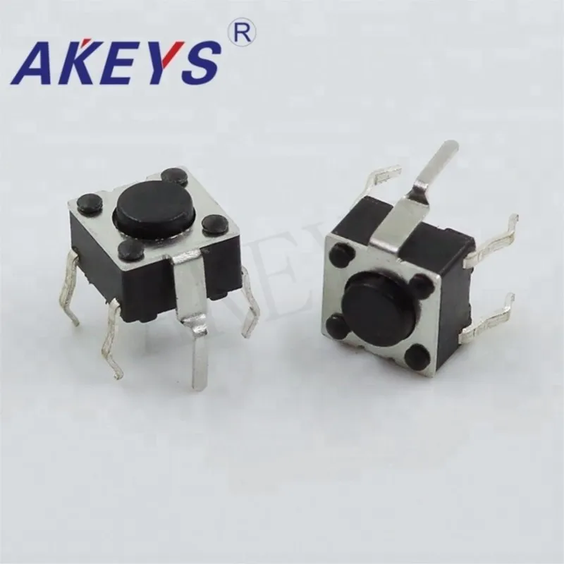 10PCS TS-D002 6*6 Tact Switch 4 pin DIP Type Stainless Steel Shrapnel Small Push Button | Switches