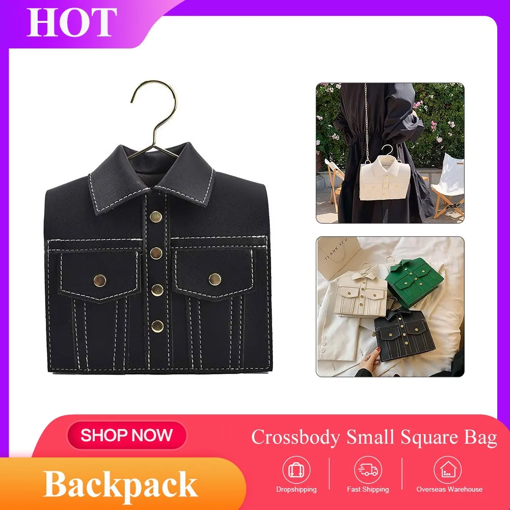 

2022 New Shirts Shaped Shoulder Bag Personality Funny Fashion Thread Small Square Bag Shoulder Bag Messenge Clothes Tote Bag